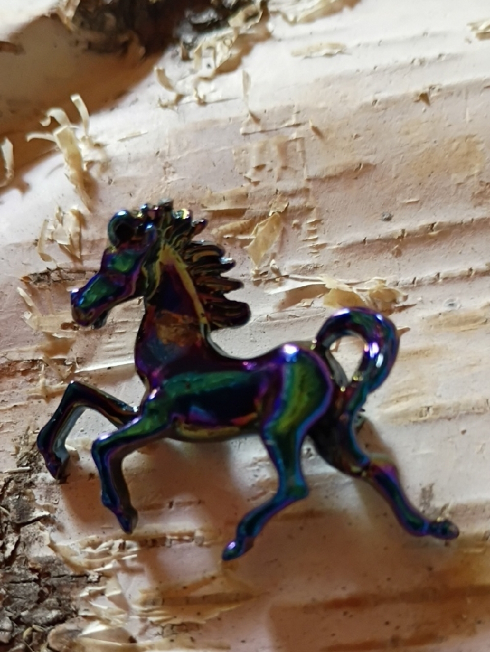 Iridescent Multicolor Horse Figurine Pin - Picture 3 of 6